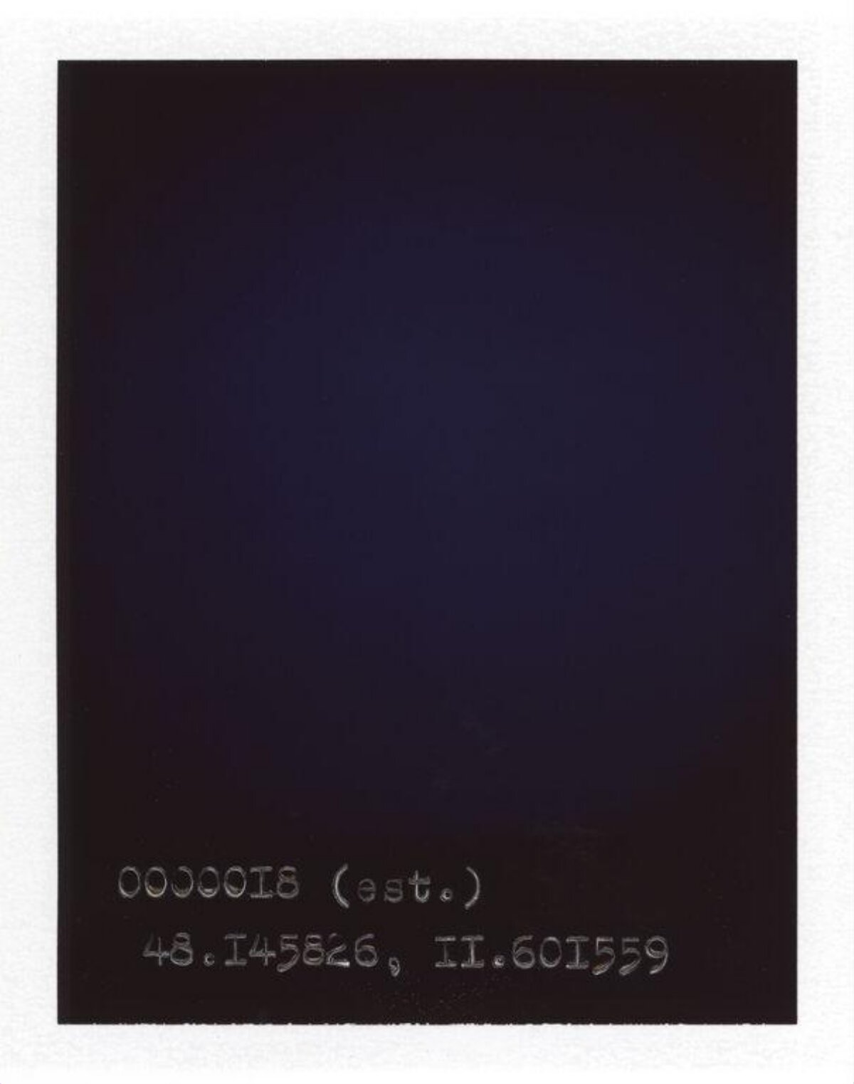 Dark Panel With Stamped Coordinates