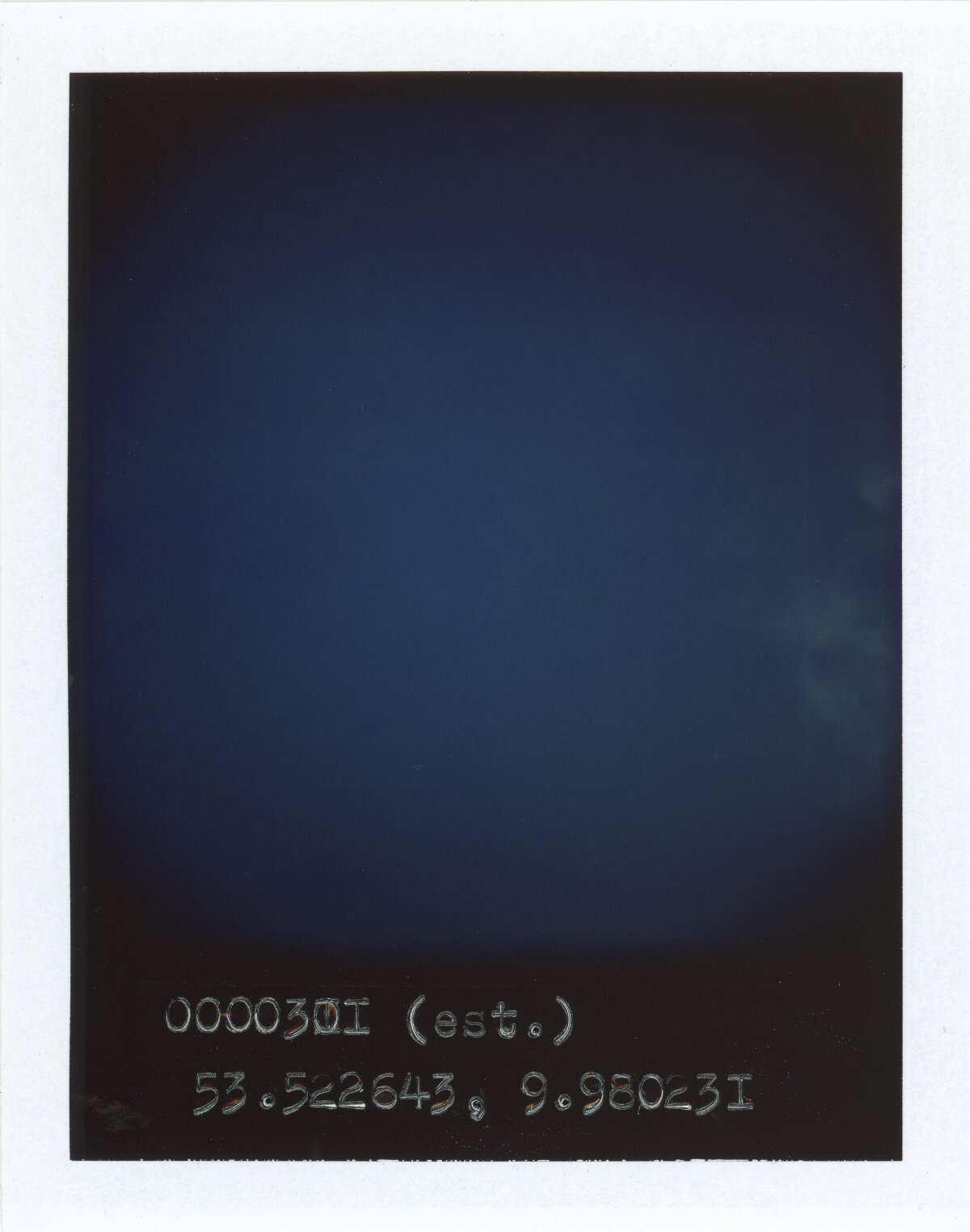 Polaroid Shot of Dark Blue Sky with Coordinates — Gradient Backgrounds