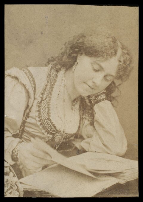 Vintage Portrait of Woman Reading