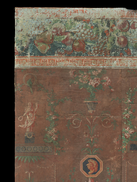 Antique Decorated Wallpaper Fragment