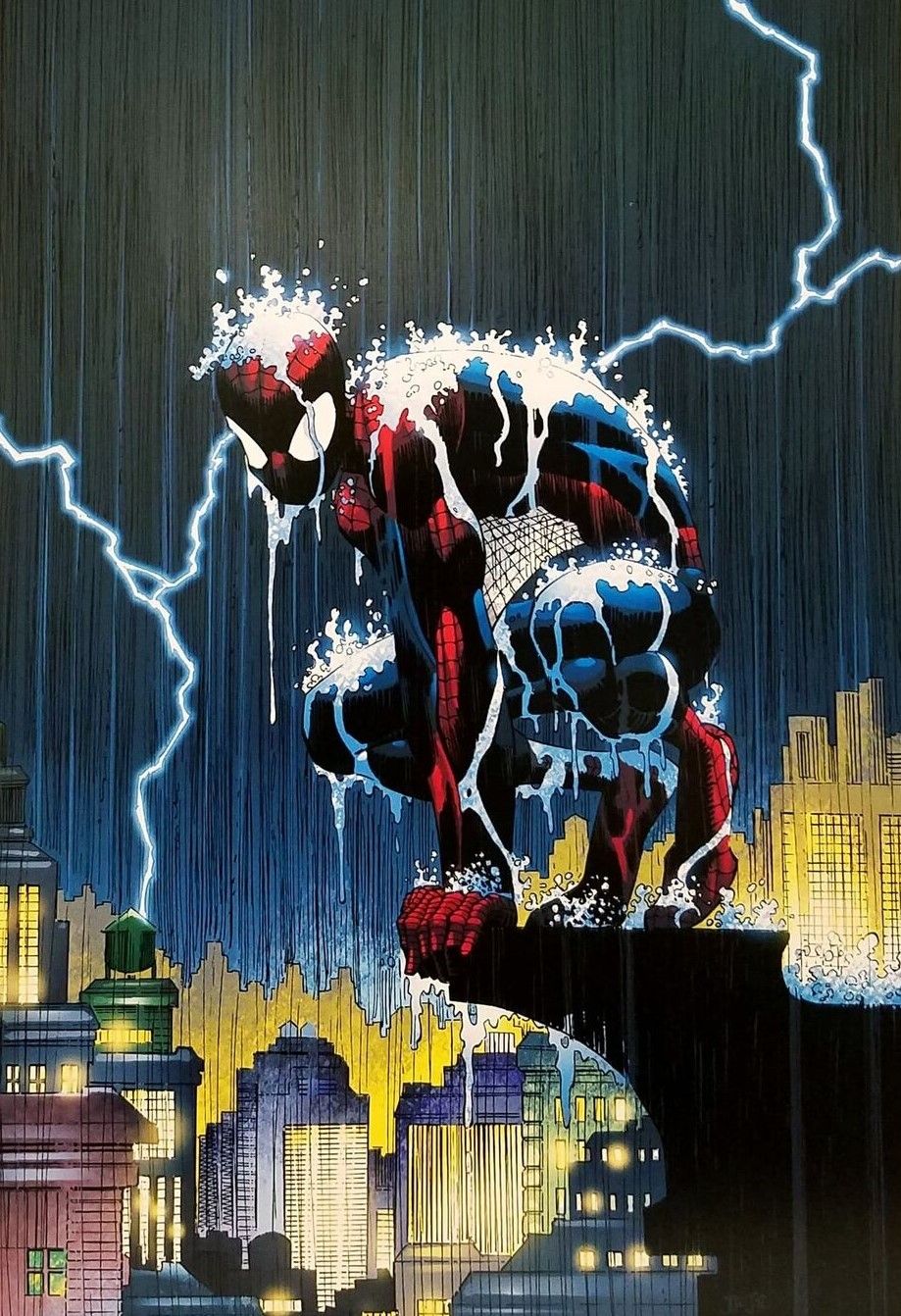 Spider-Man in Stormy Night City