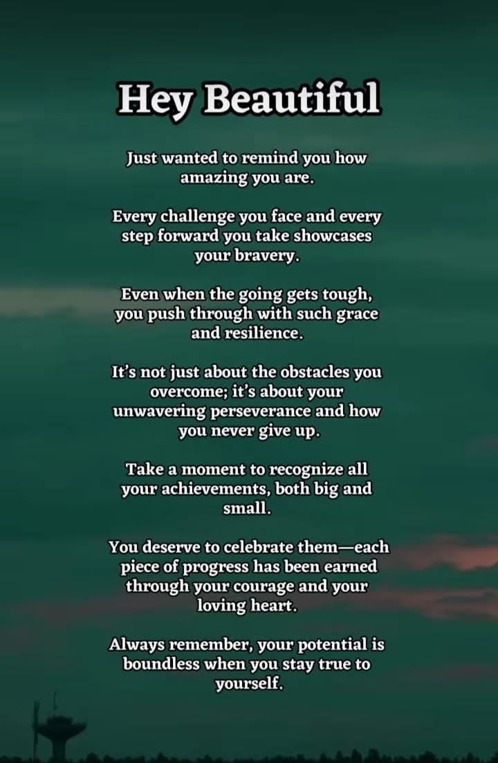 Hey Beautiful Encouraging Message