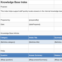 Knowledge Base Index