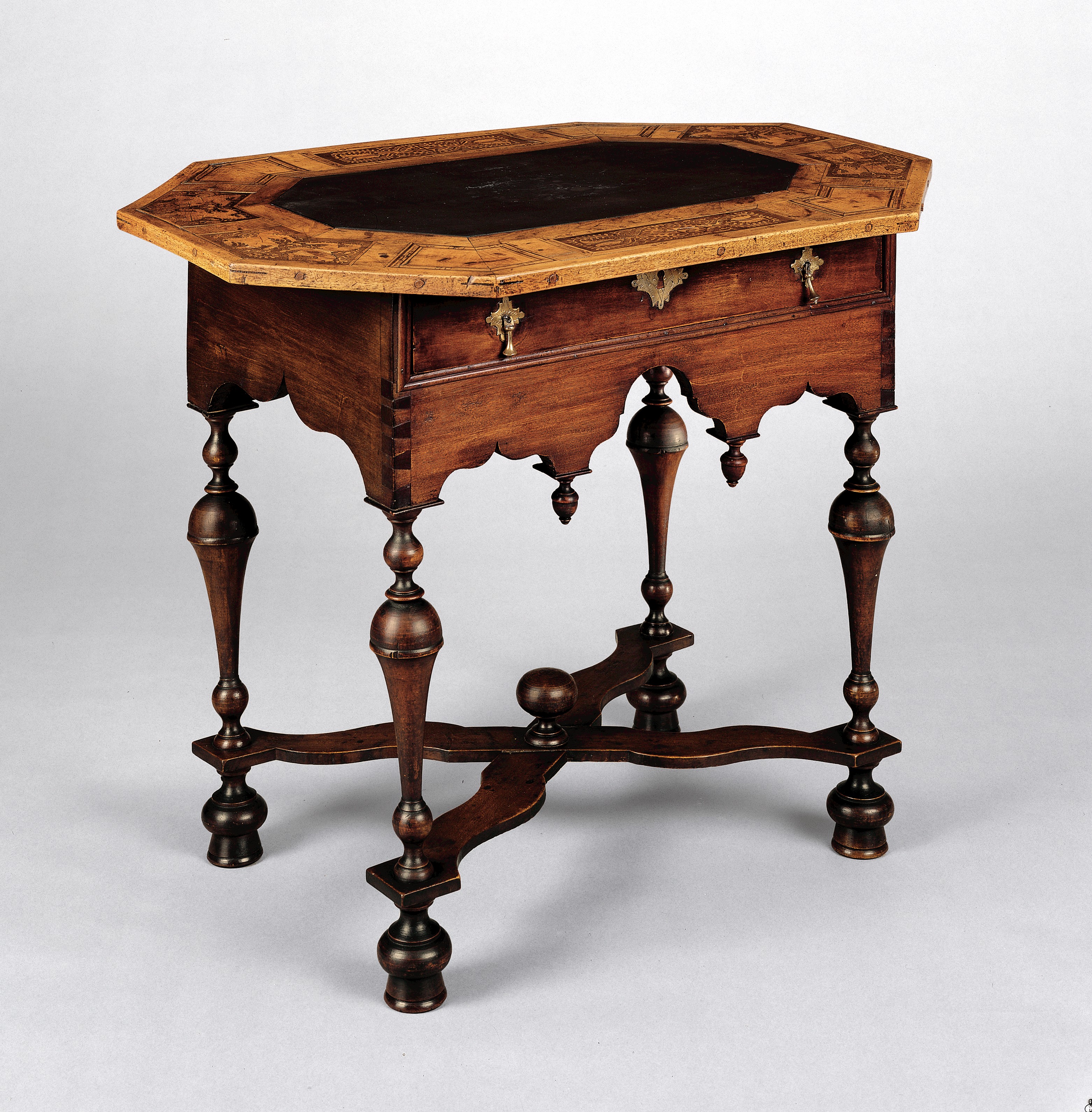 Antique Wooden Inlaid Side Table