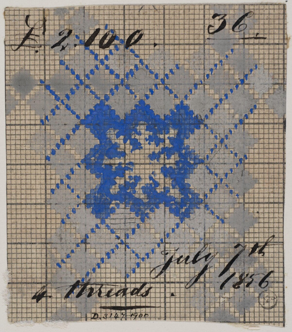 1856 Hand-Drawn Textile Pattern Design