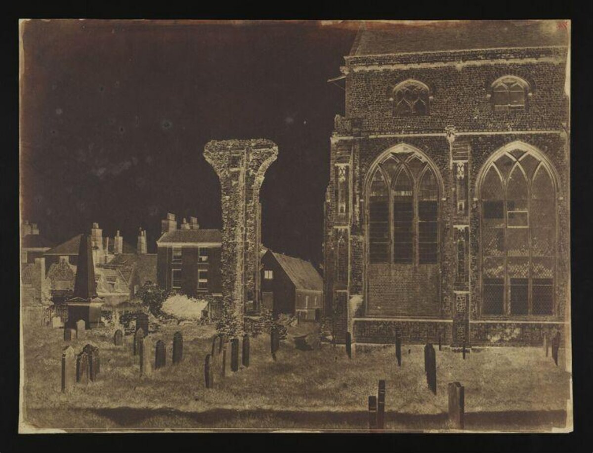 Vintage Graveyard and Church Ruins