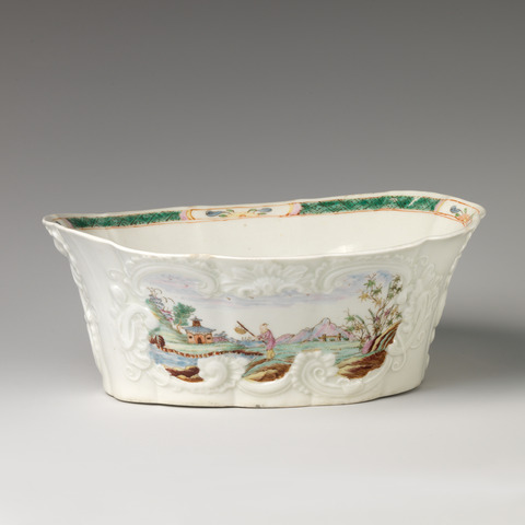Antique Painted Landscape Porcelain Bowl
