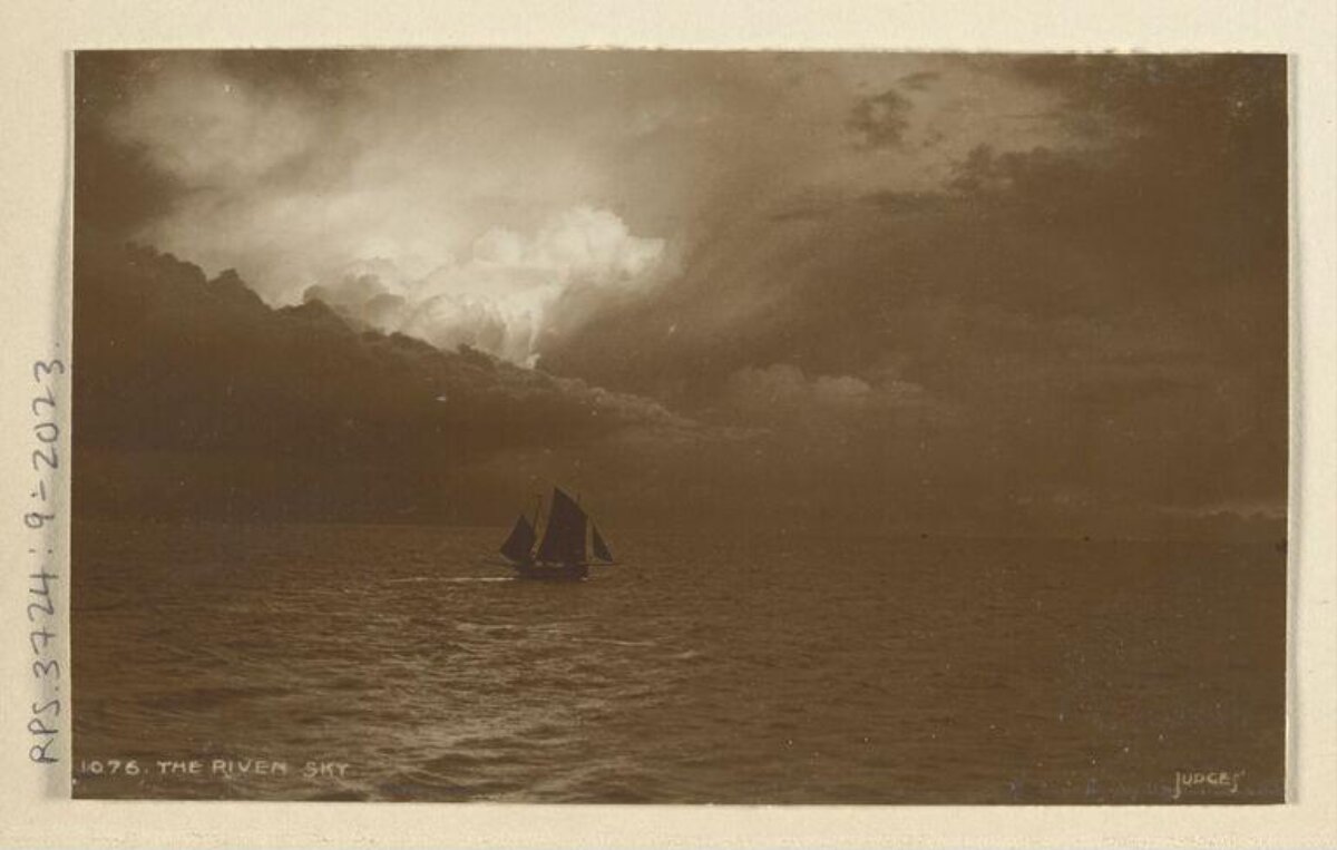 Riven Sky Seascape with Sailing Boat