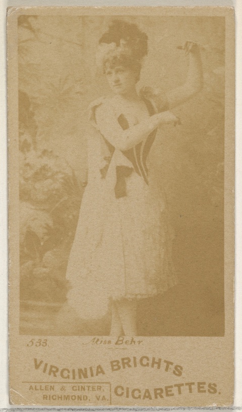 Virginia Brights Cigarette Card of Miss Behr