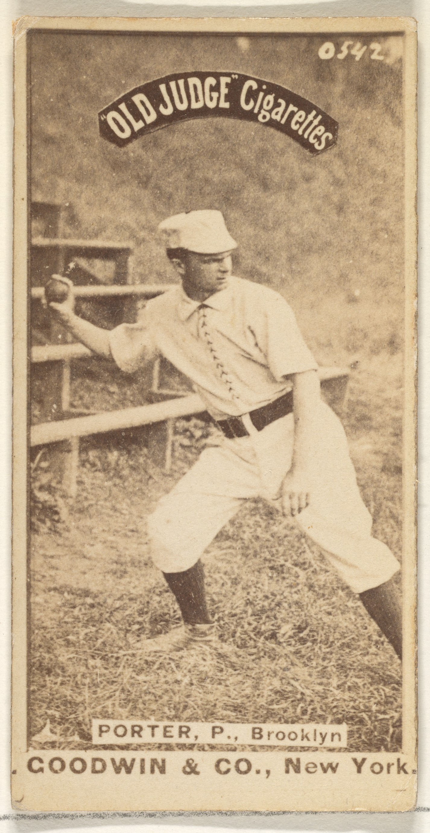 Old Judge Cigarette Brooklyn Porter Baseball Card
