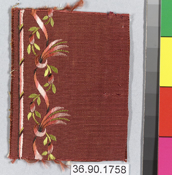 Embroidered Silk Fabric Sample