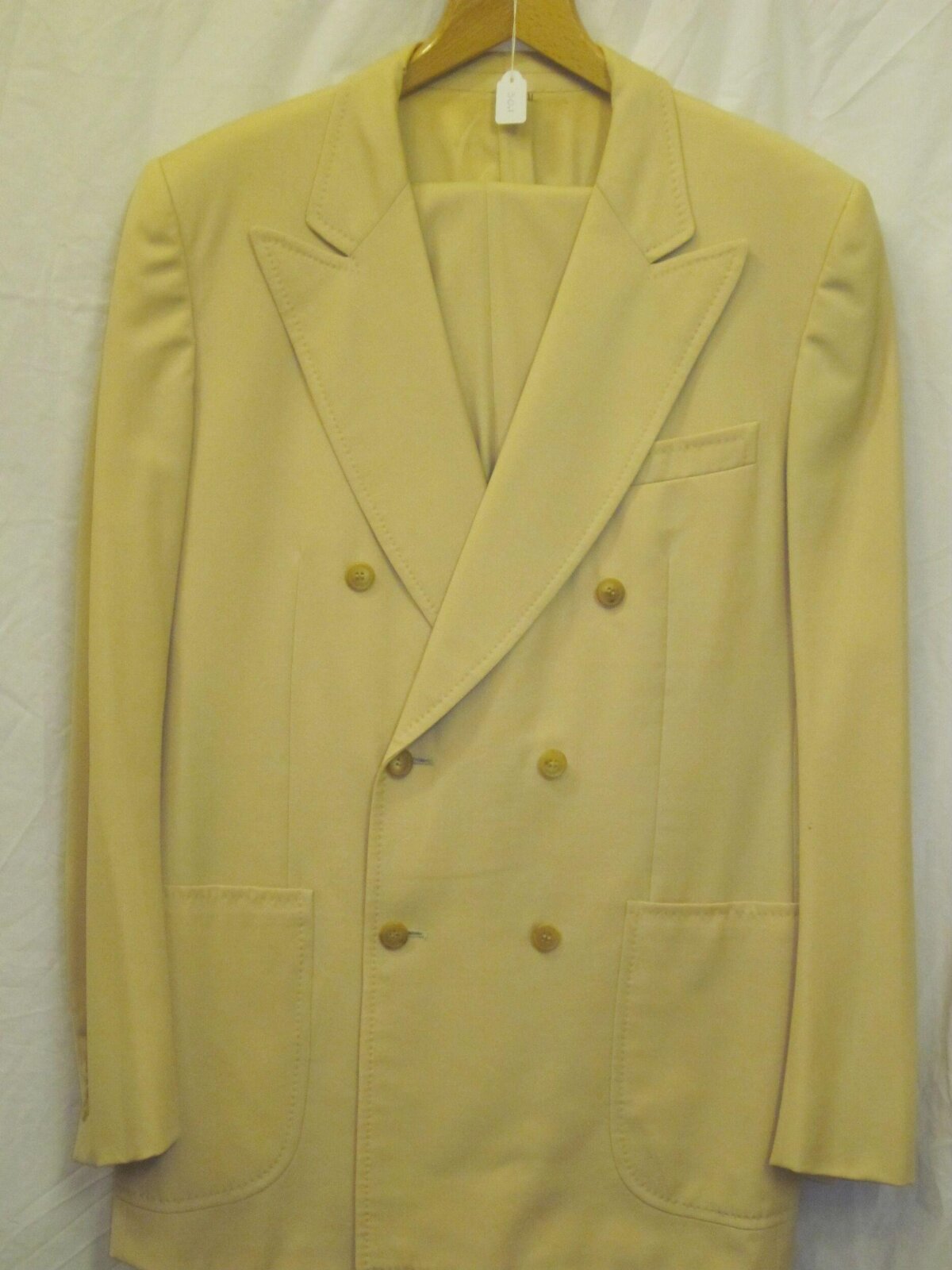 Beige Double-breasted Blazer