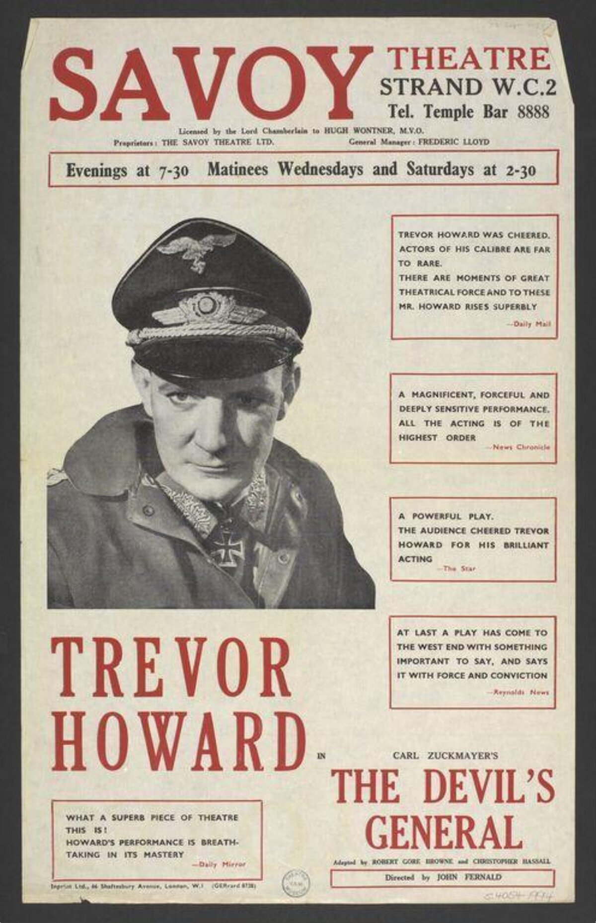 The Devil's General Theatre Poster