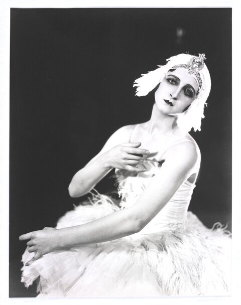 Vintage Ballerina in White Swan Costume