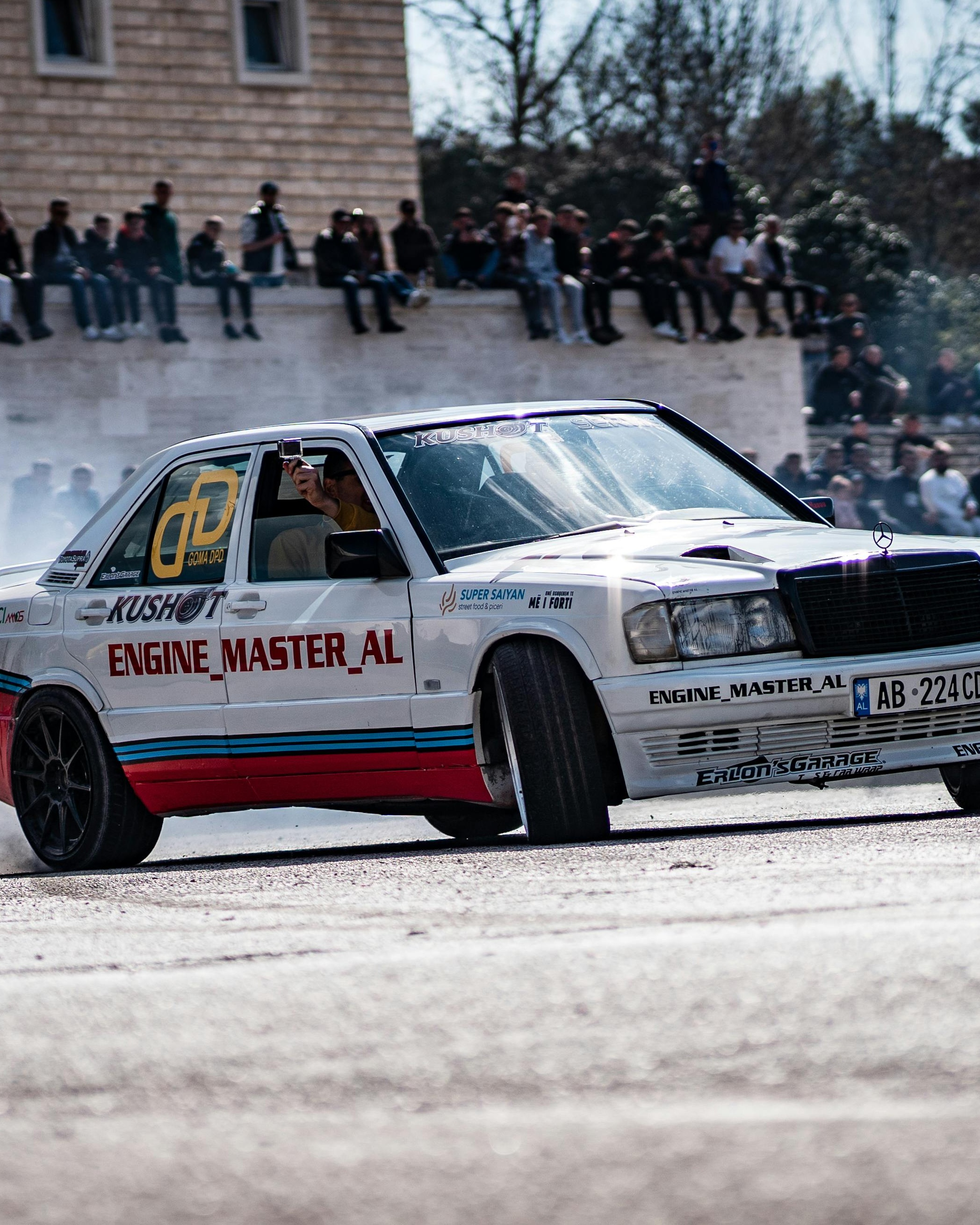 Sponsored Mercedes Drift Car in Action