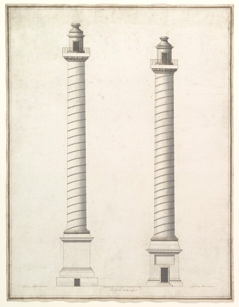 Elevation Drawing of Two Roman Columns