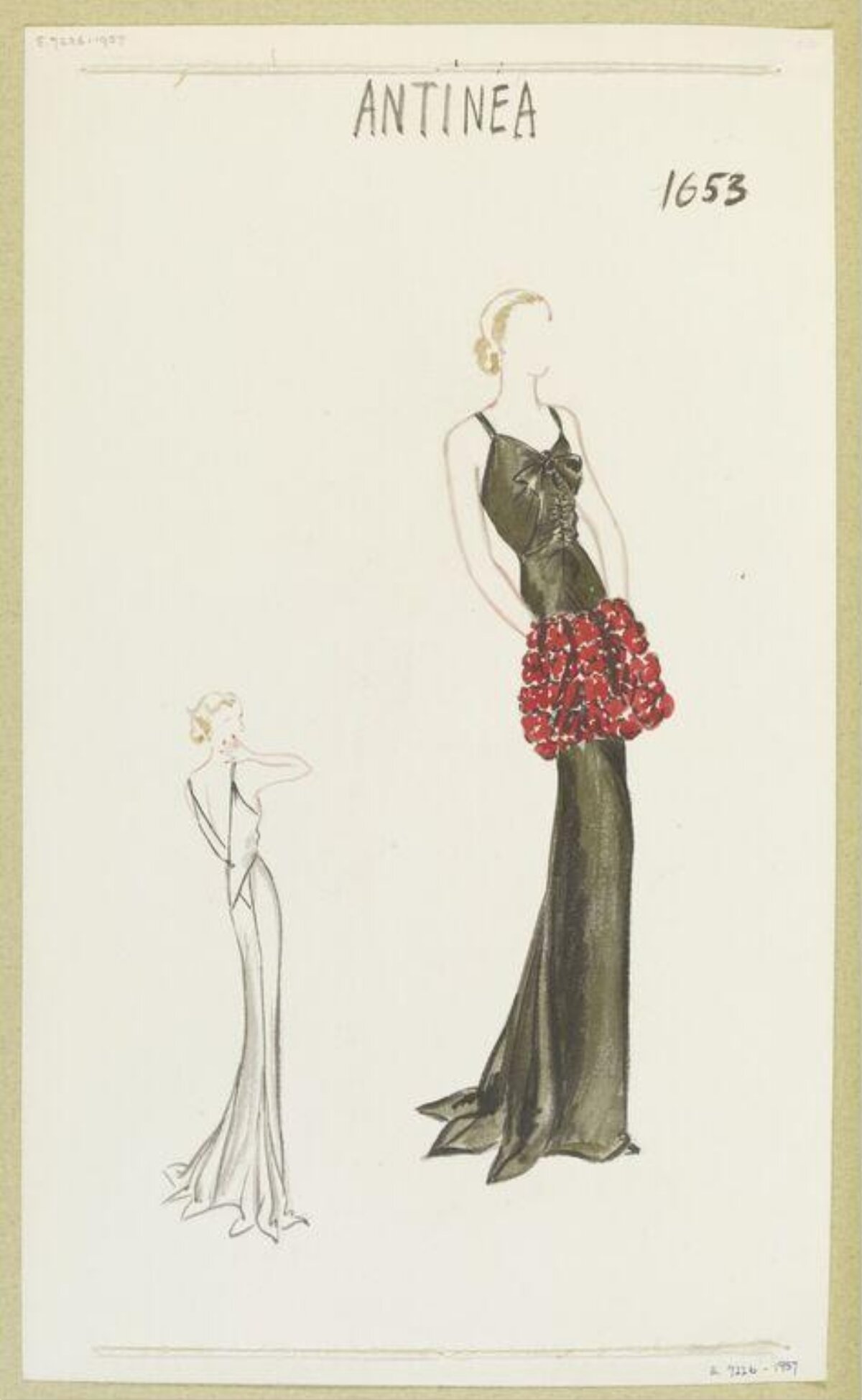 Antinea Vintage Evening Gown Sketch