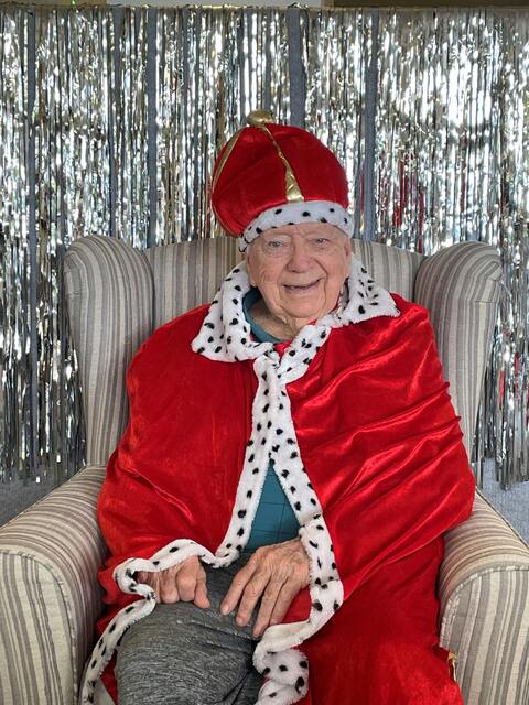 Elderly Man in Royal King Costume