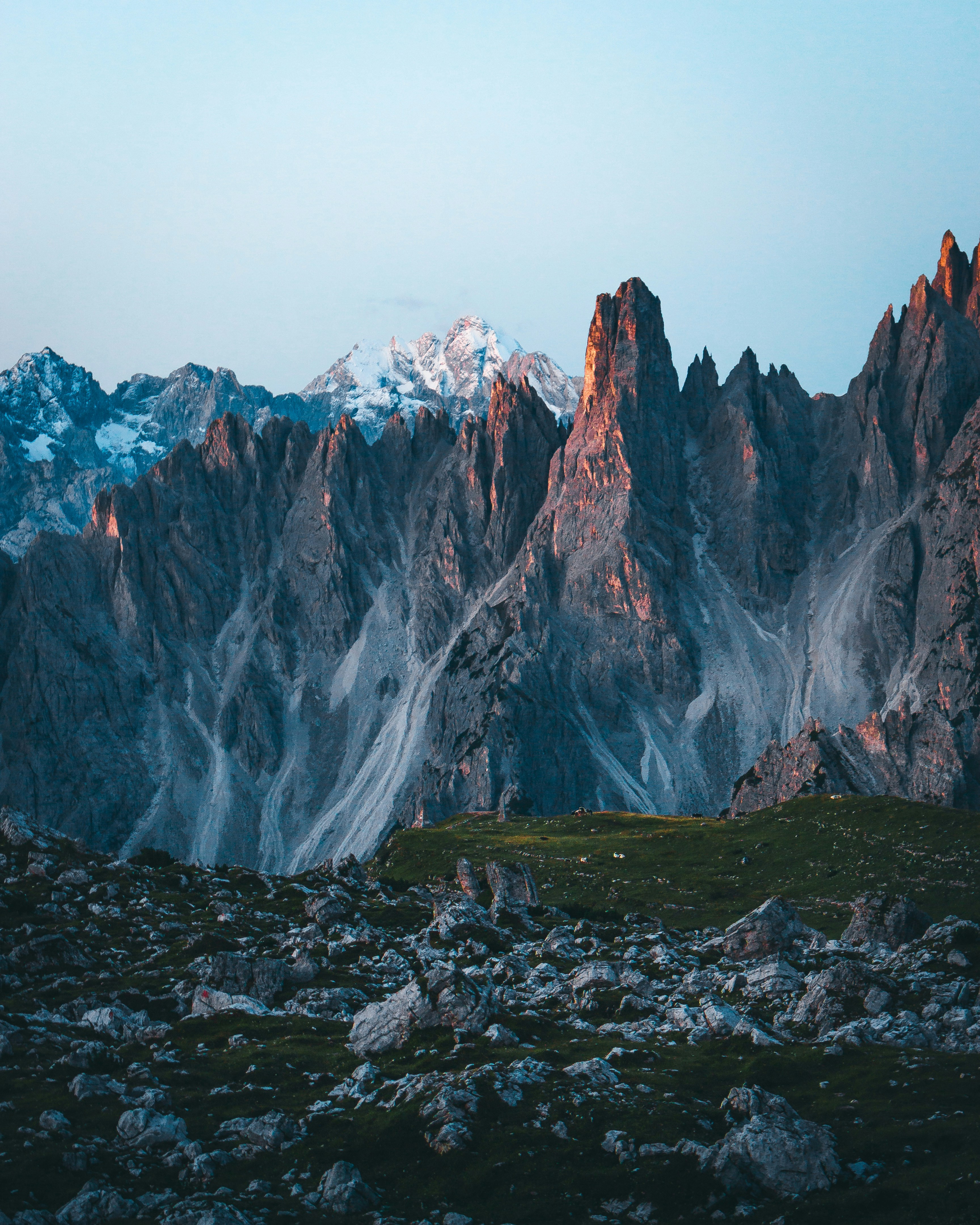 Sunlit Jagged Alpine Peaks