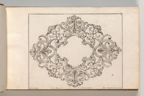 Antique Engraved Ornamental Wreath Design