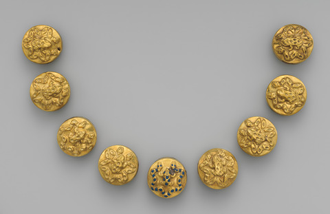 Ancient Frog Pattern Gold Buttons