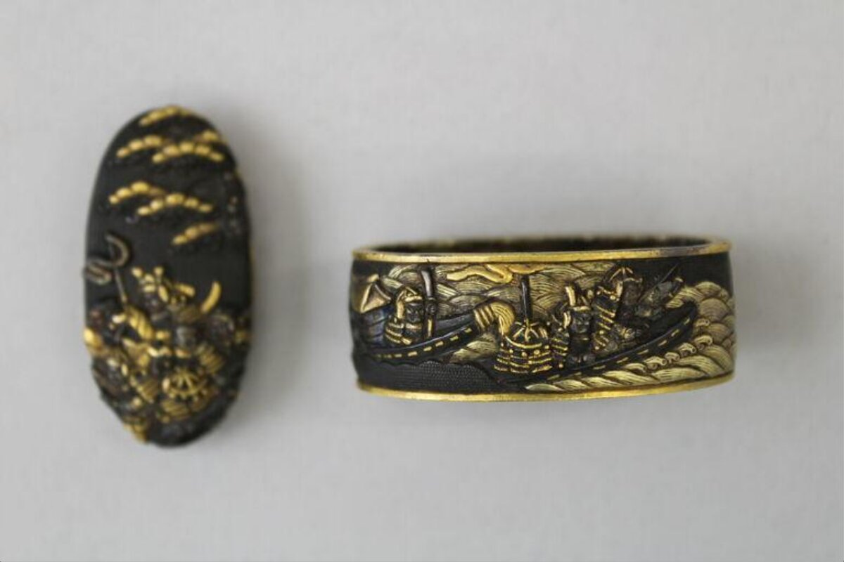 Japanese Gold-Inlaid Sword Fittings