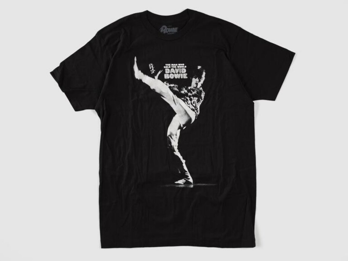 Black David Bowie Print T-shirt