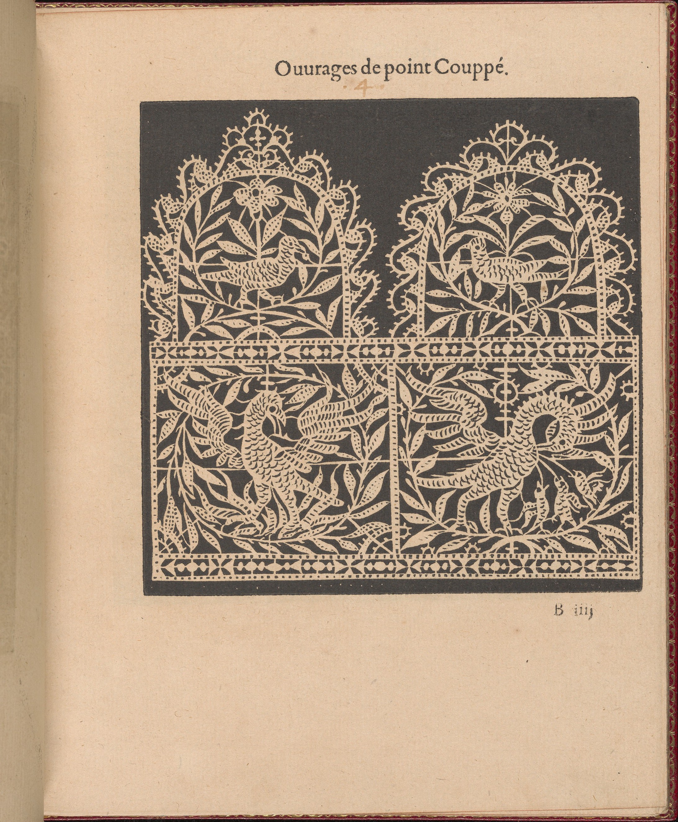 Antique Cutwork Lace Bird Pattern