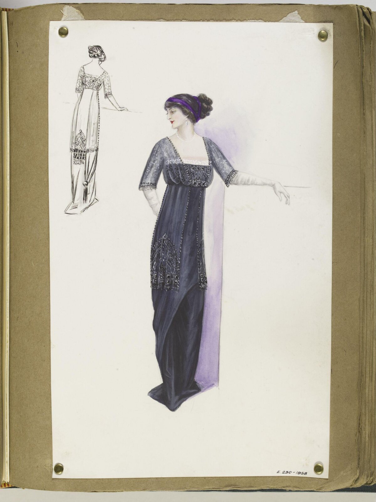 Edwardian Evening Gown Fashion Sketch