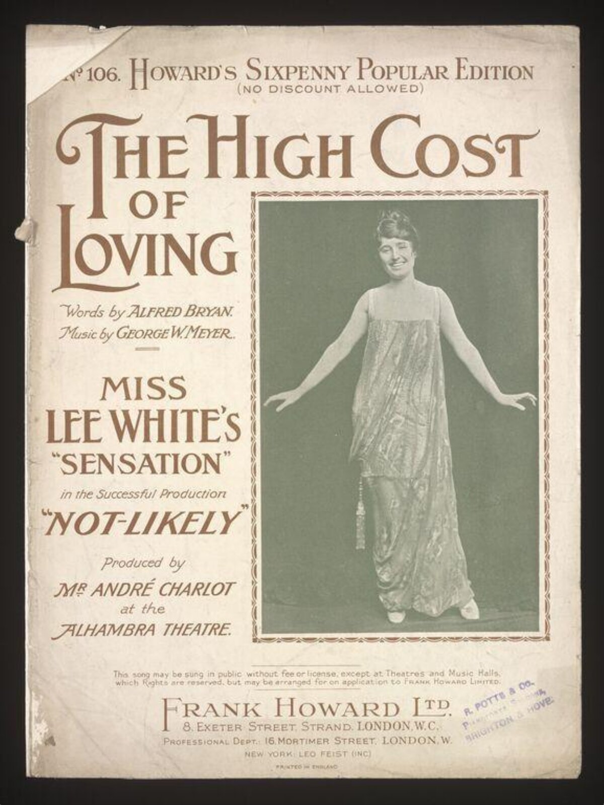Vintage The High Cost of Loving Sheet Music — Book Covers