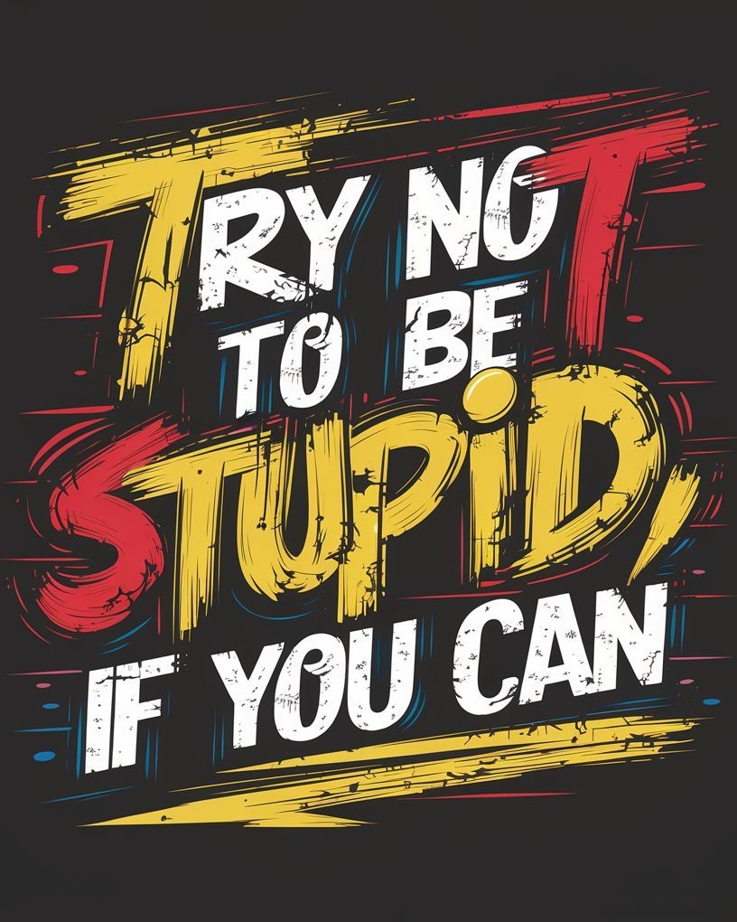 Try Not To Be Stupid If You Can Quote