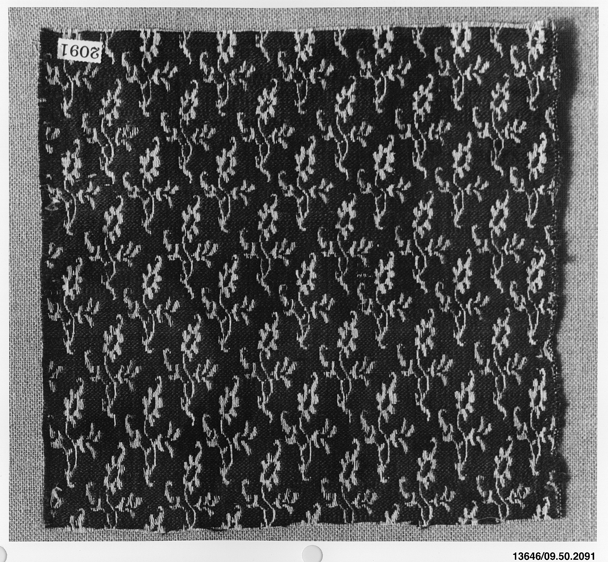 Black and White Patterned Textile Sample