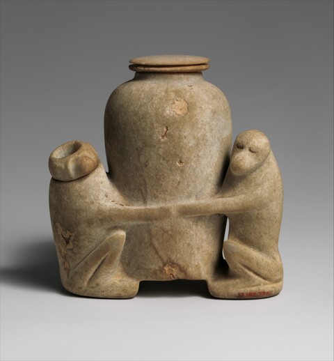 Two Monkeys Carved Stone Snuff Bottle