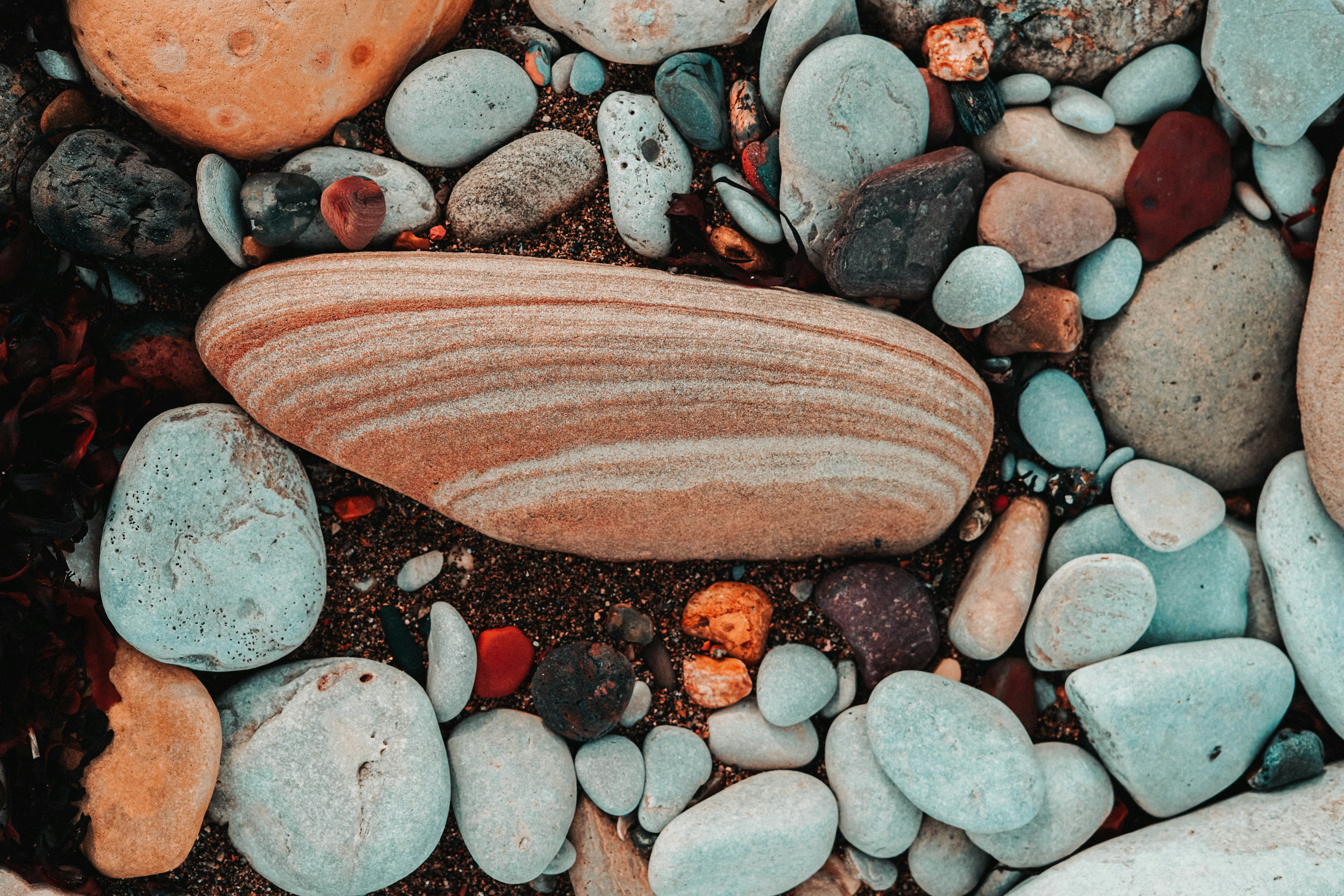 Smooth Beach Pebbles Close Up