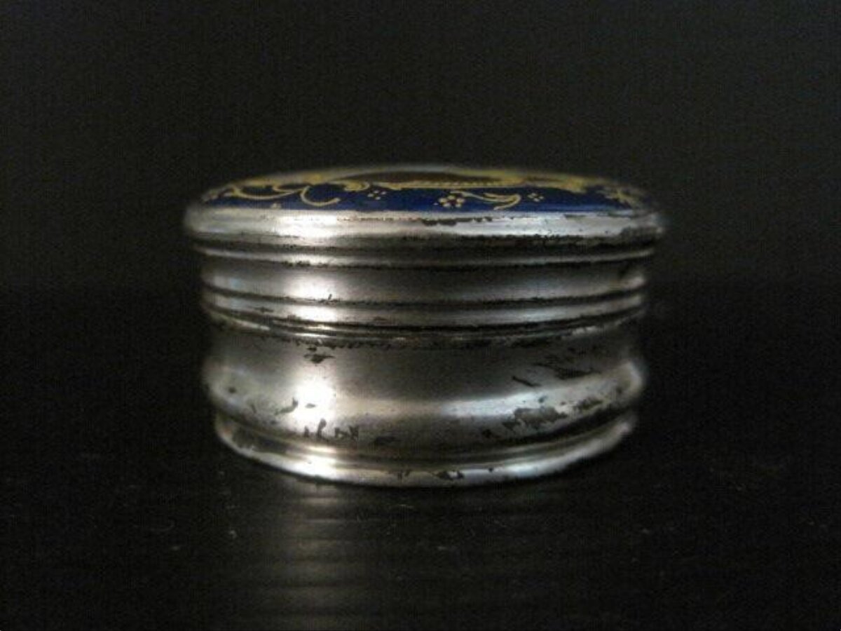 Vintage Decorated Metal Round Box