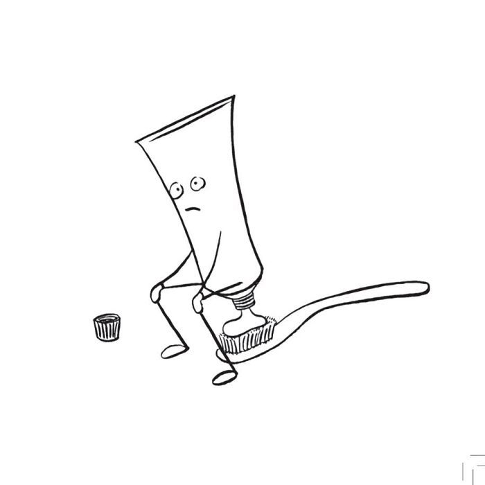 Funny Anthropomorphic Toothpaste Cartoon