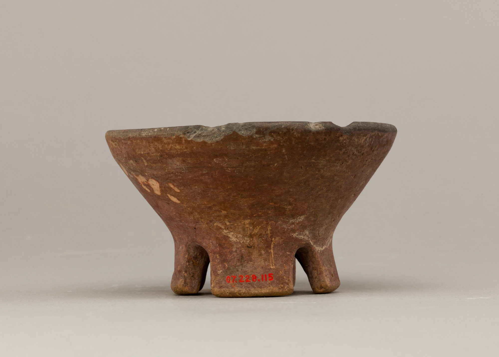 Ancient Tripod Pottery Bowl