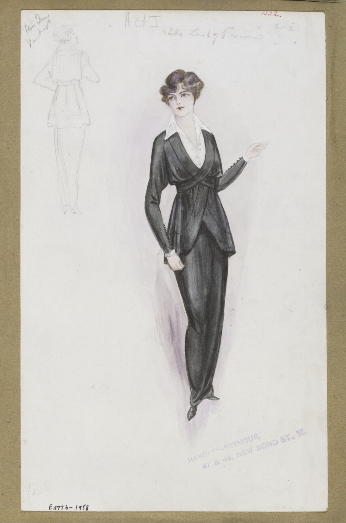 Vintage Women's Costume Design Sketch