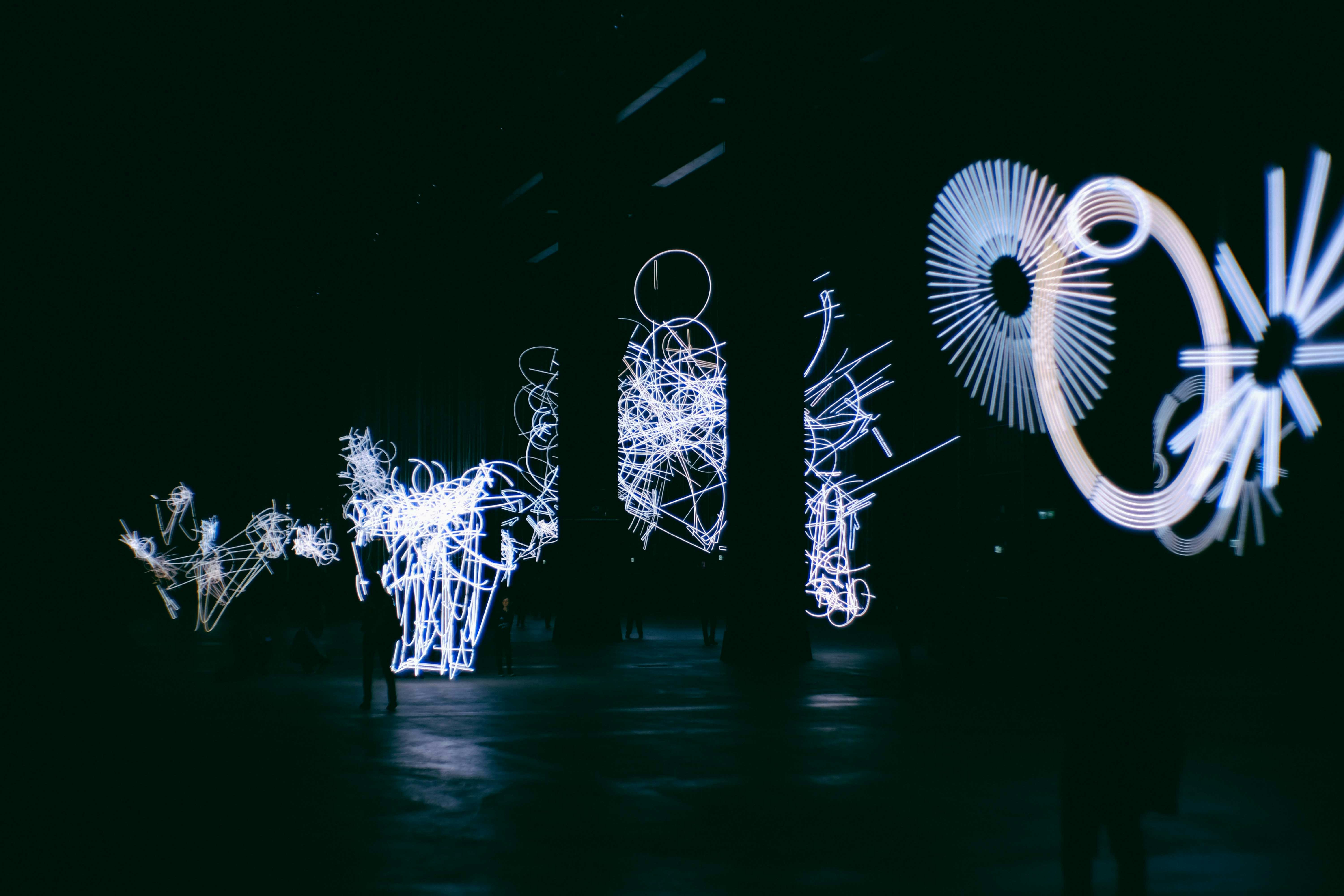 Abstract White Light Art Installation