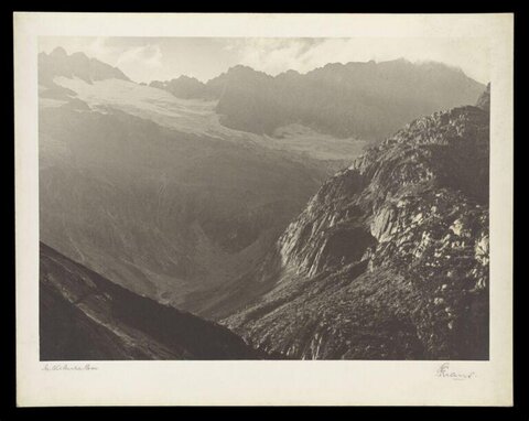 Vintage Alpine Mountain Glacier View