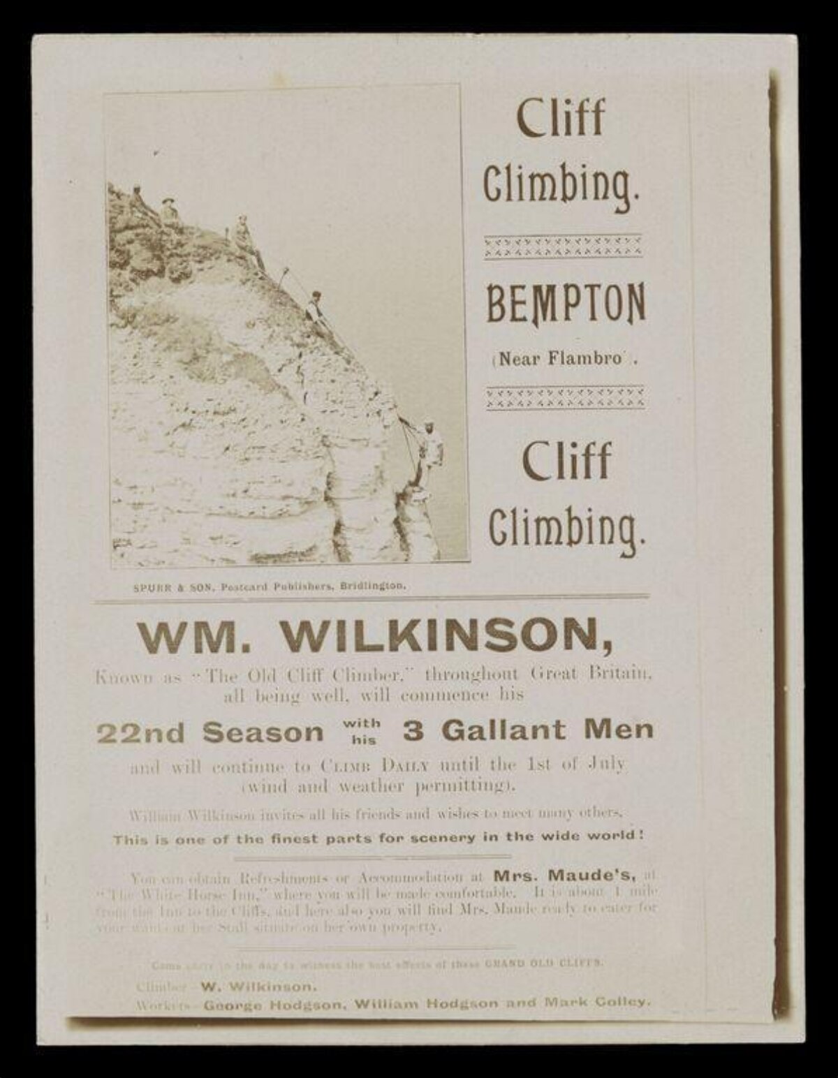 Vintage Bempton Cliff Climbing Advertisement
