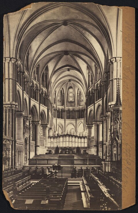Gothic Cathedral Nave Interior