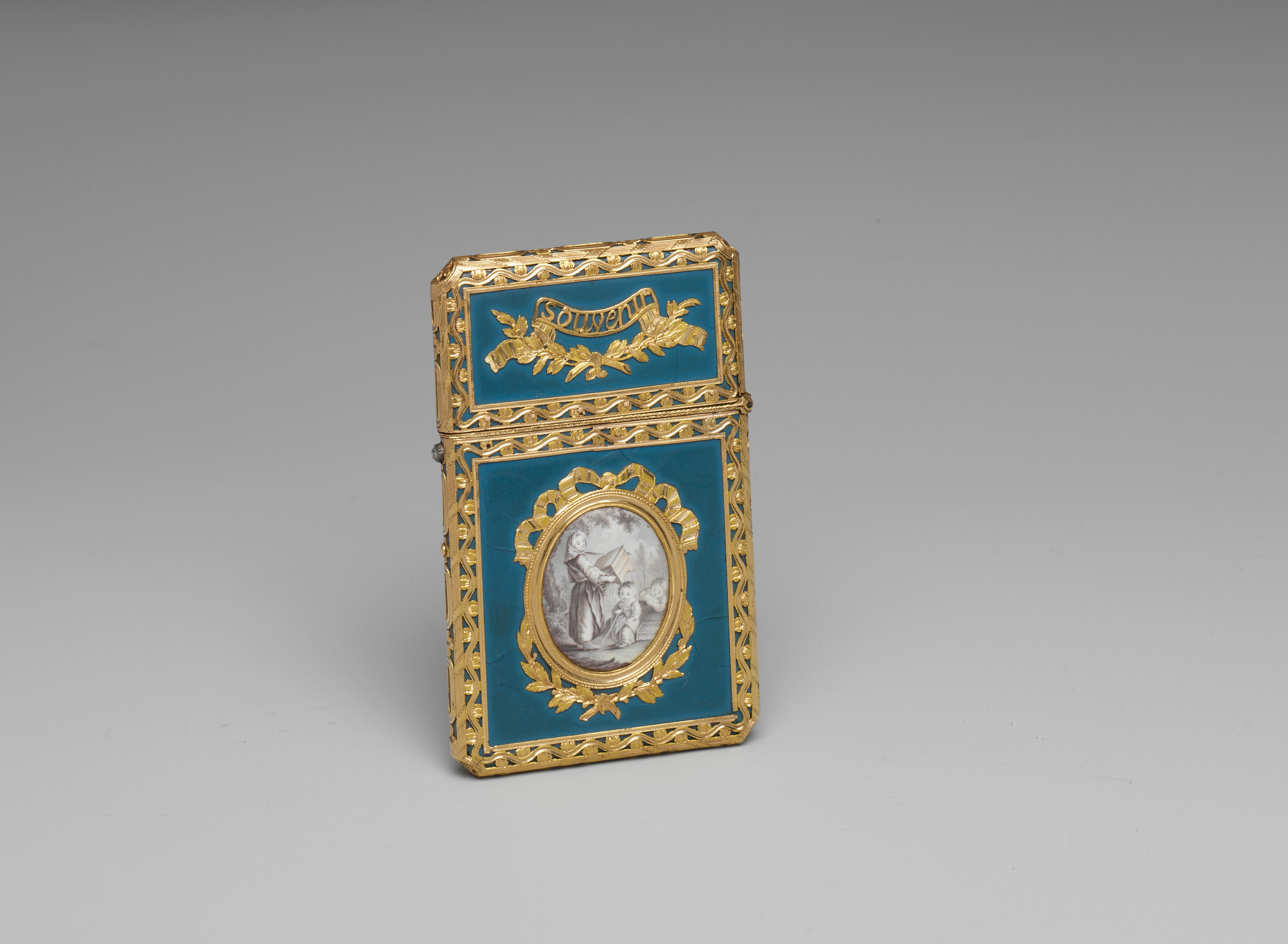 Blue Enamel Gold Souvenir Card Case