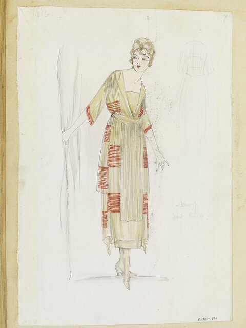 1920s Day Dress Fashion Sketch