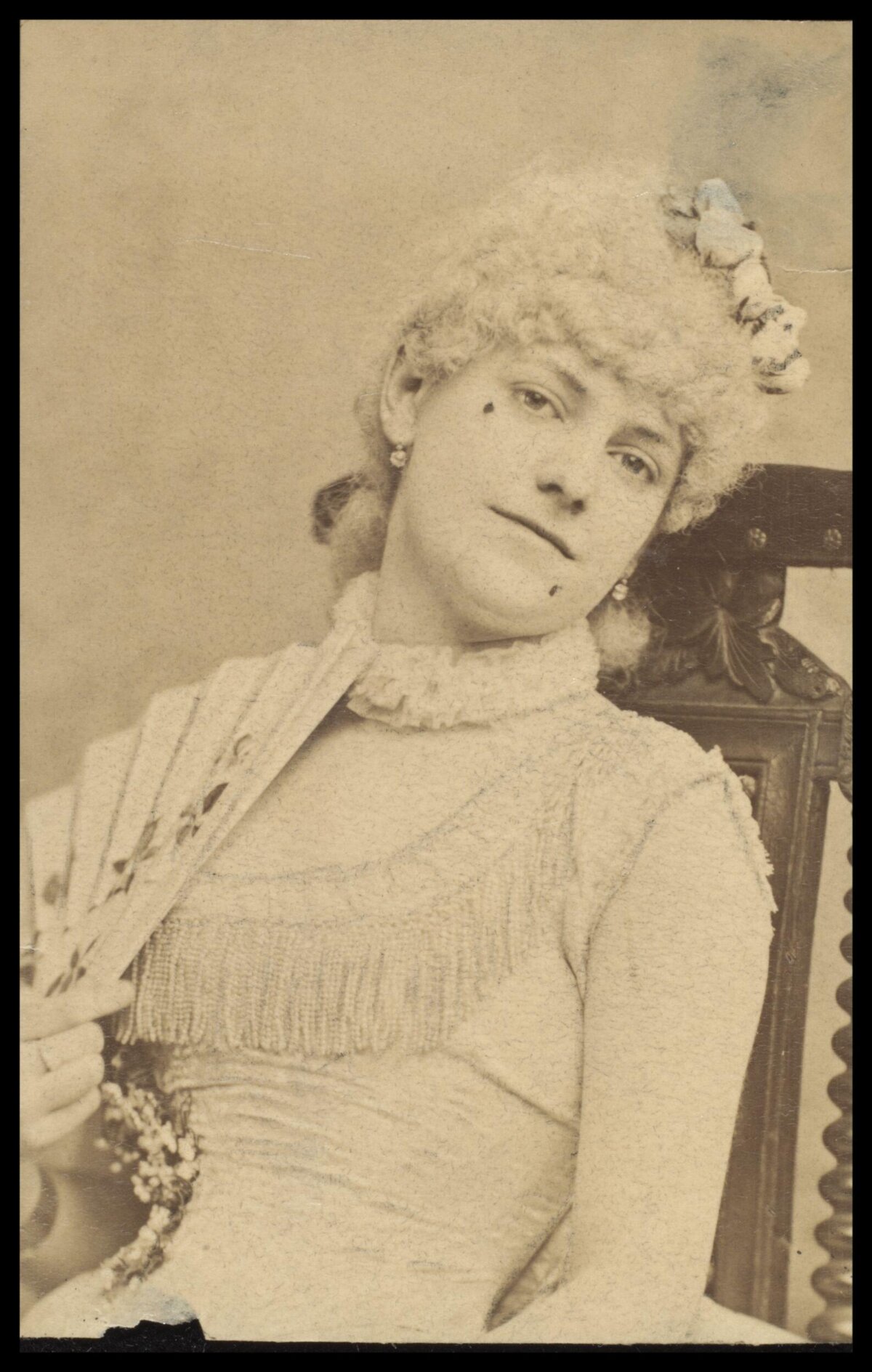 Vintage Sepia Portrait of Seated Woman