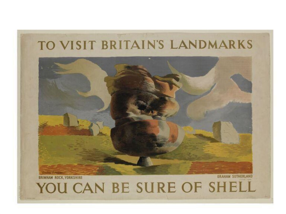 Vintage Shell Britain Landmark Travel Poster