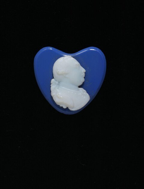 Heart-shaped Blue Cameo Portrait