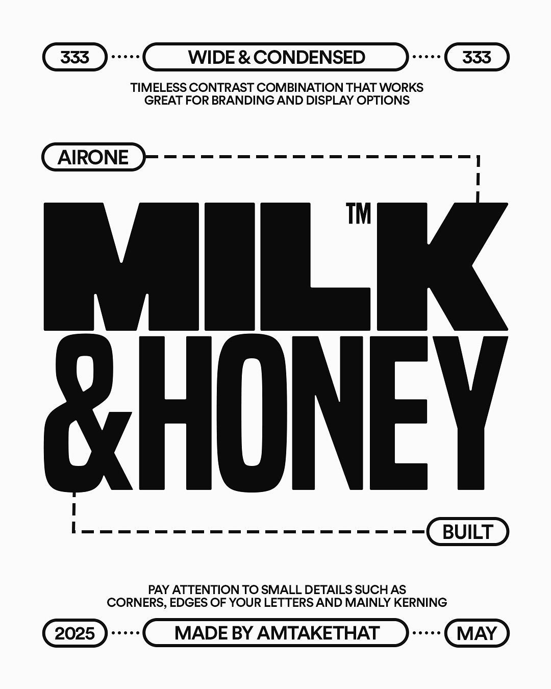 Milk & Honey Font Specimen