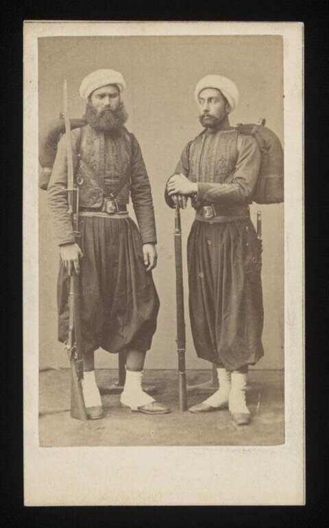 Two Armed Soldiers in Vintage Portrait