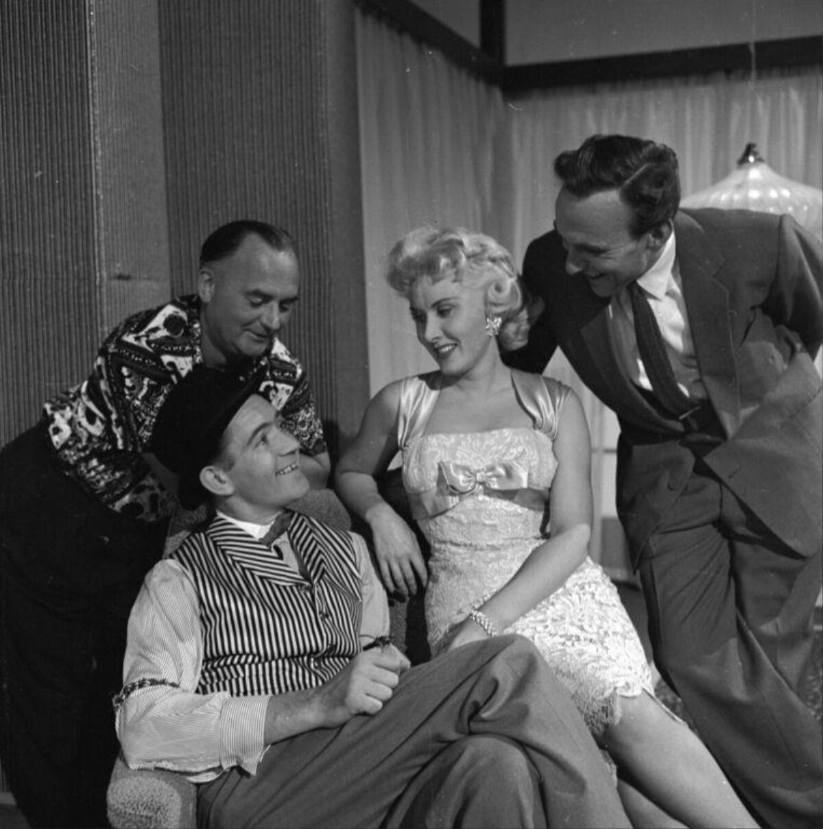 Black and White Cast Group Scene